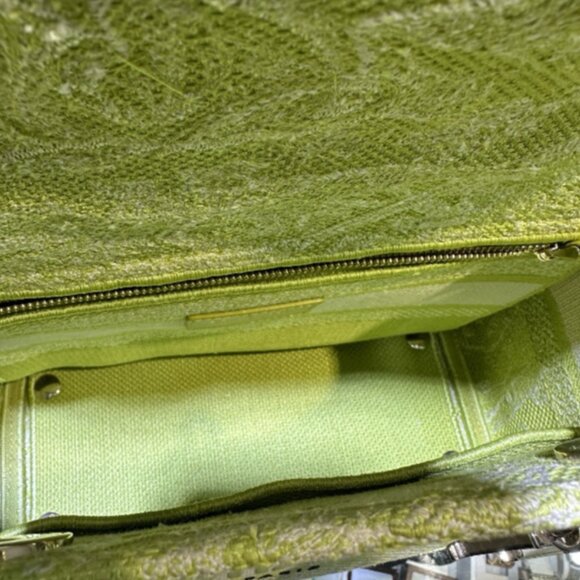 CHRISTIAN DIOR LADY D-LITE TOILE DE JOUY REVERSE EMBROIDARY 2WAY BAG - Green - Picture 6 of 8